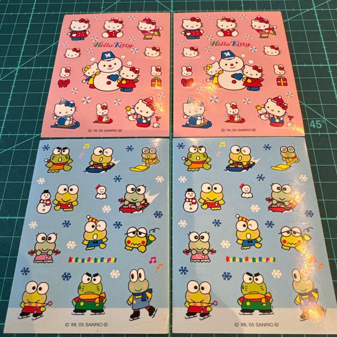 製薬会社ノベルティ ご褒美シール キティ けろっぴ 冬バージョン