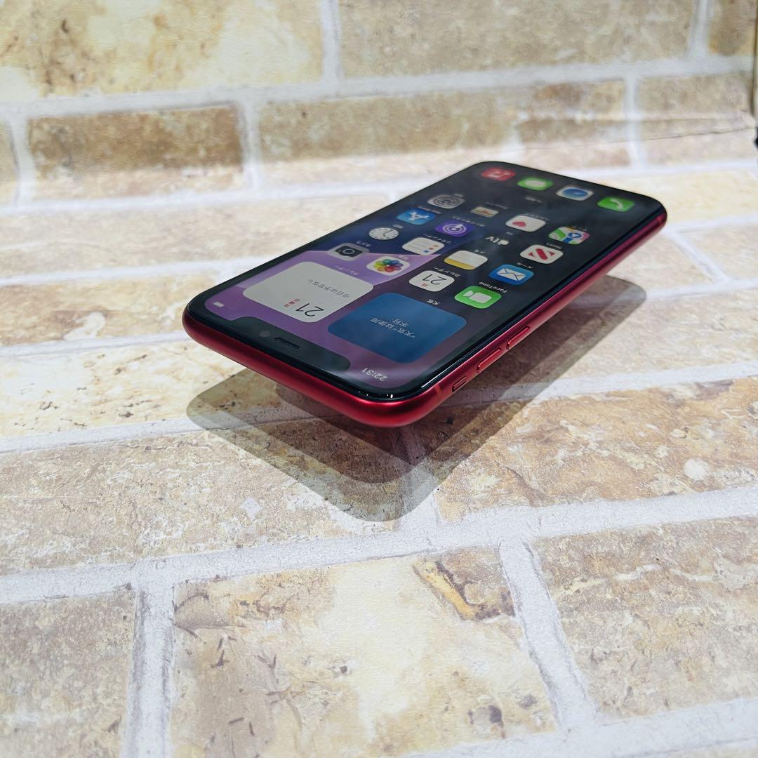 【送料無料、即日発送】 SIMフリー iPhone11 64GB 85% レッド SIMフリー iPhone11 64GBプロダクトレッド バッテリー新品