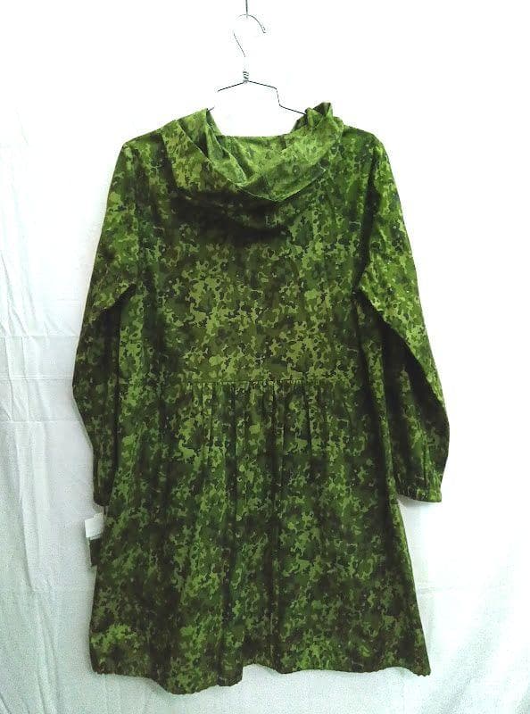 成城Lisa 成城リサ グリーン柄 薄手フード付きコート Mサイズ GULLKHAN_COM