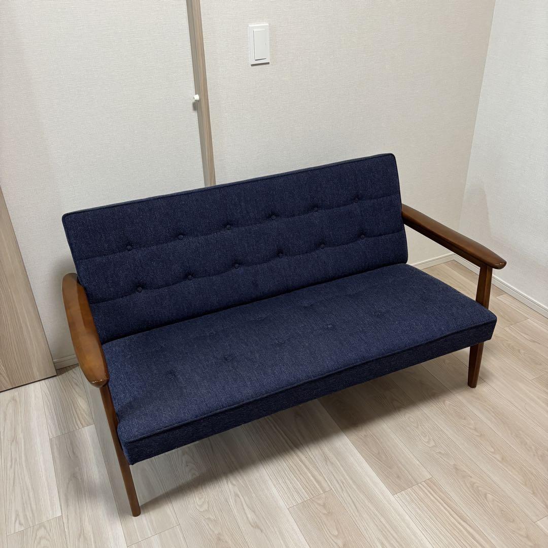 カリモク60　Kチェア　2シーター　タープブルー