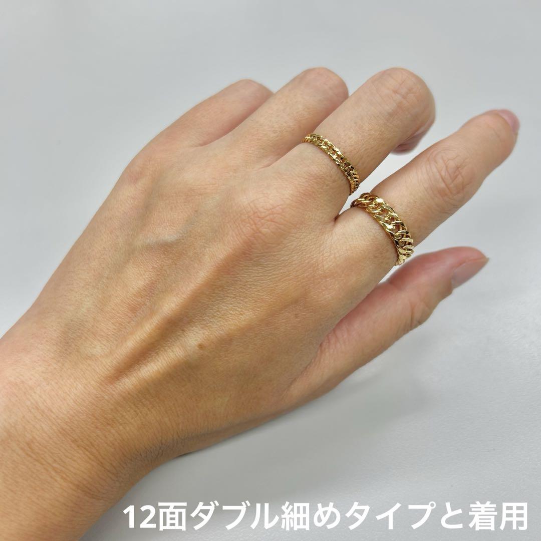 数量限定❗️K18YG 6面 ダブル 喜平 チェーンリング 14 or 15.5号