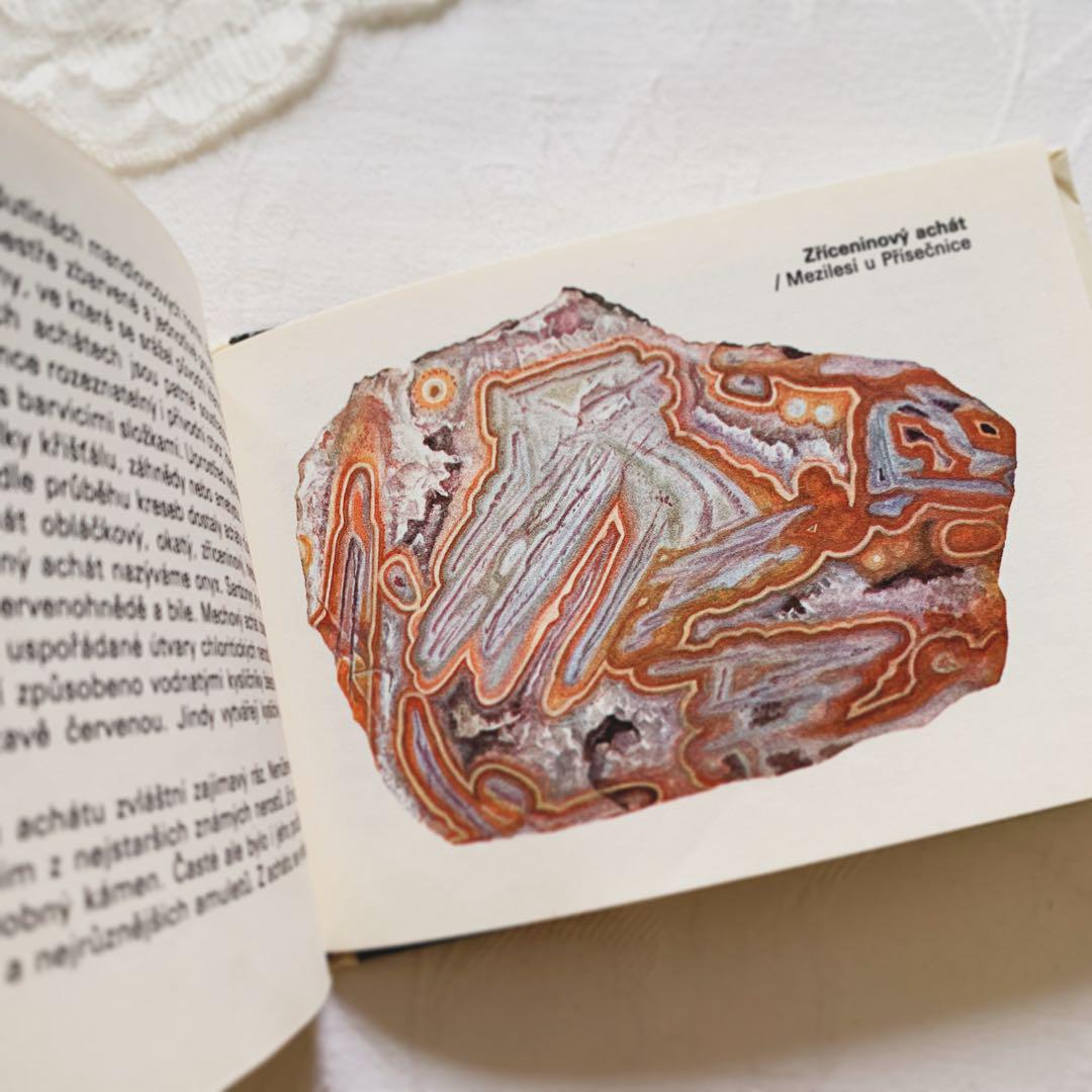 希少な古いチェコ鉱物図鑑꙳⋆洋書 ビンテージ　鉱石 古書