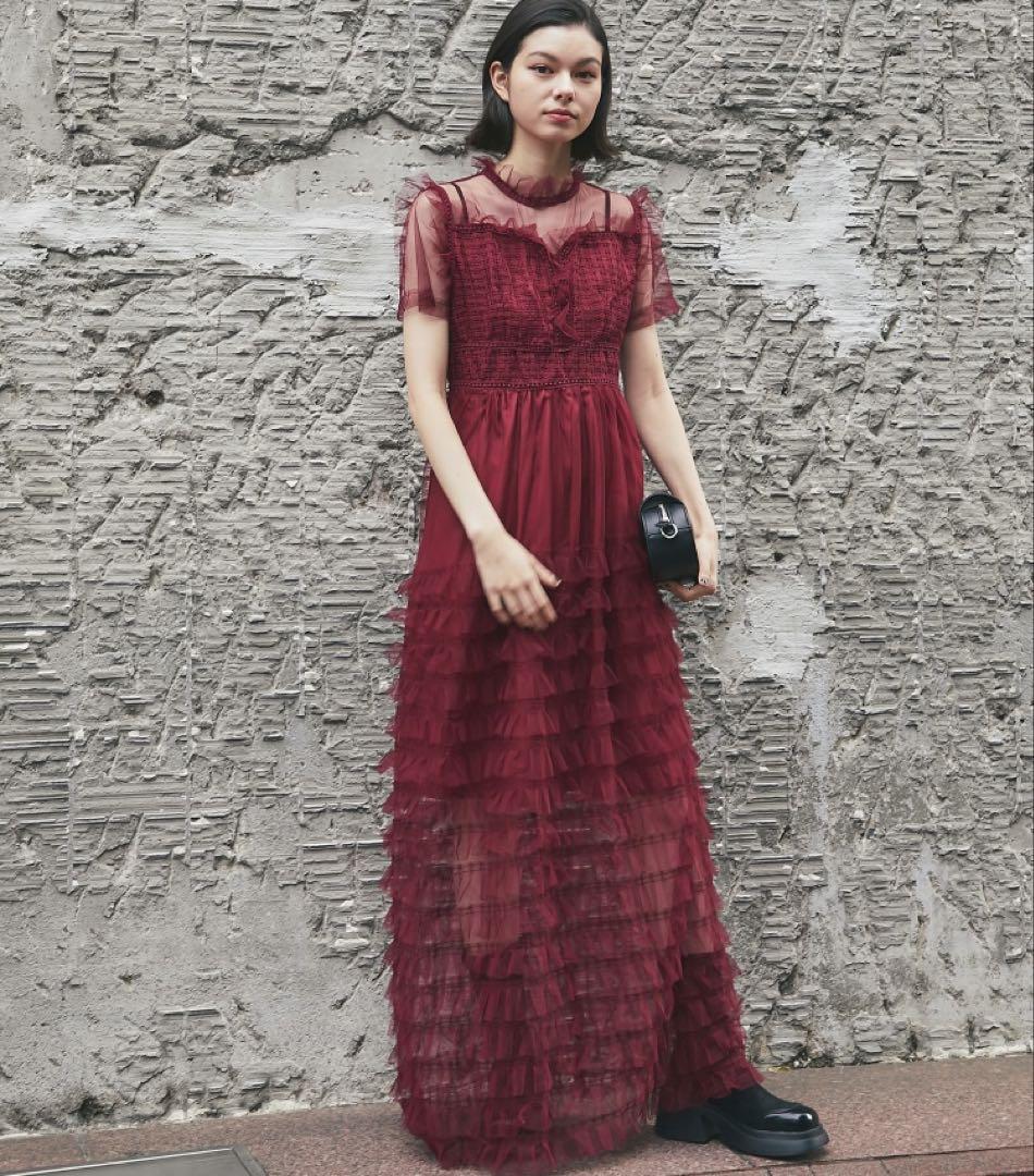 i【美品】スマイルオーキッド ワンピース ロング 結婚式 パーティー 演奏会