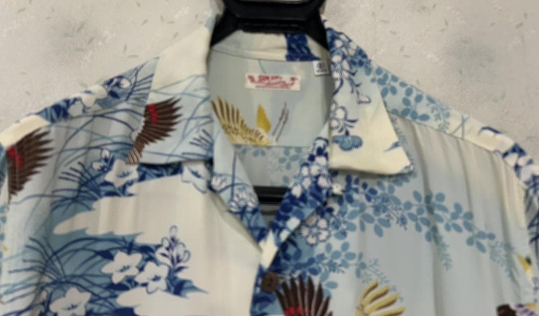 ＊東洋 SUN SURF Hawaiian レーヨン 鳥 花 アロハシャツ S