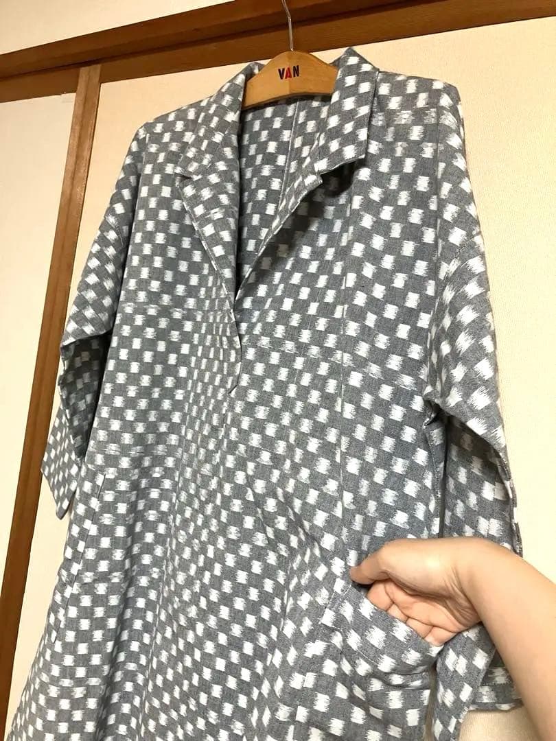 連続性のある 期間 価格 久留米絣 新反 のチュニック 2506-1 品質保証、送料無料!