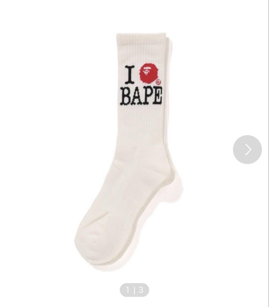 完売品 A BATHING APE I LOVE BAPE SOX 靴下