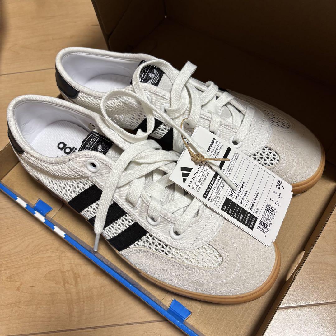 adidas メッシュスニーカー ホワイト/ブラック TISCHTENNIS