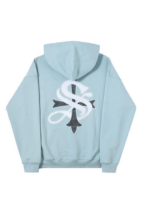 大注目 新品未使用SUPPLIER Cross ライトブルー Hoodie - パーカー 正規通販 SUPPLIER グレー HOODIE ZIP CROSS パーカー