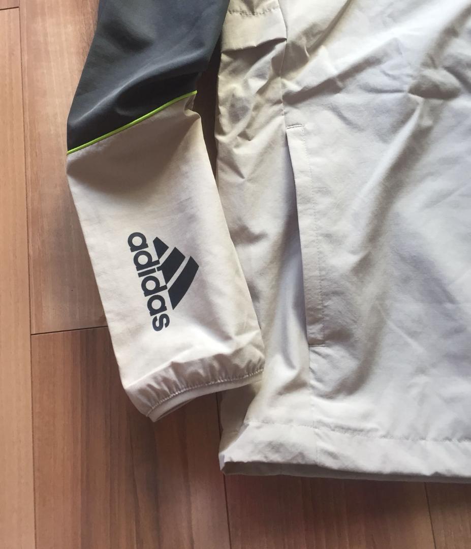 美品 adidas アディダス・ジップウインドブレーカー・M・三本線ロゴ・軽量
