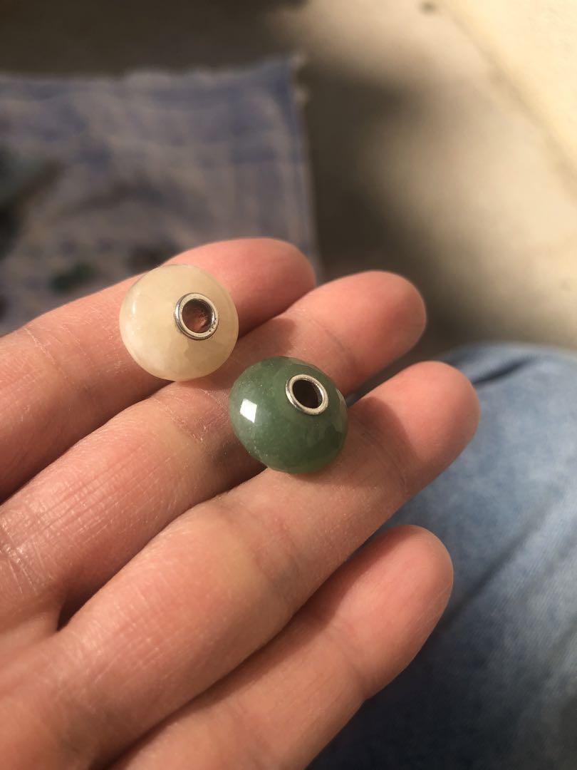 trollbeads トロールビーズ　グリーンの石とジェイド