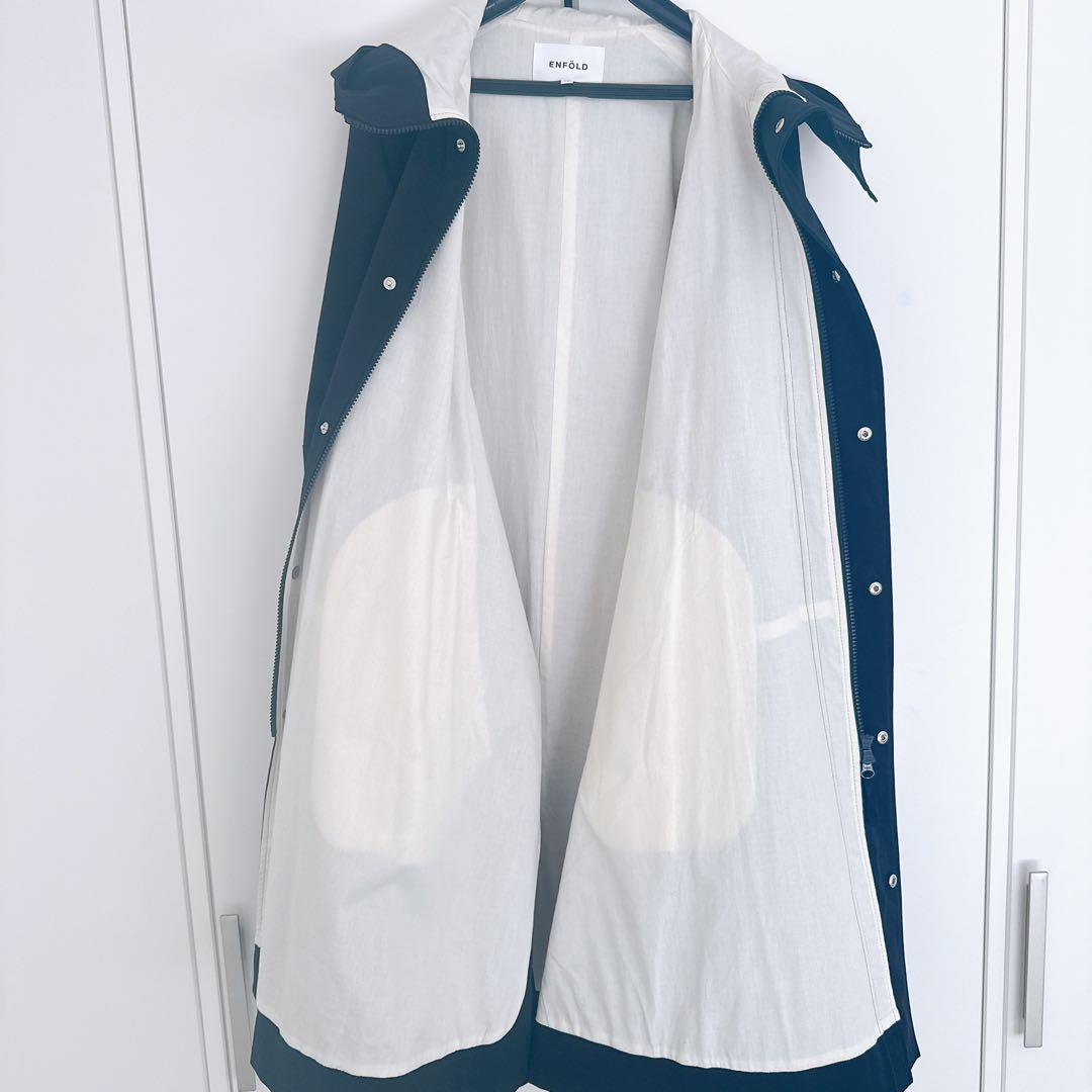 エンフォルド PEストレッチ BOXフーデットCOAT 38サイズ ブラック
