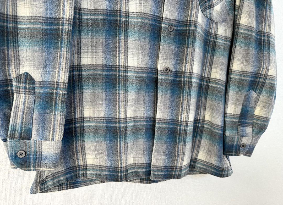 超スペシャル 60s ペンドルトン オンブレ チェック シャツ XL エメラルド