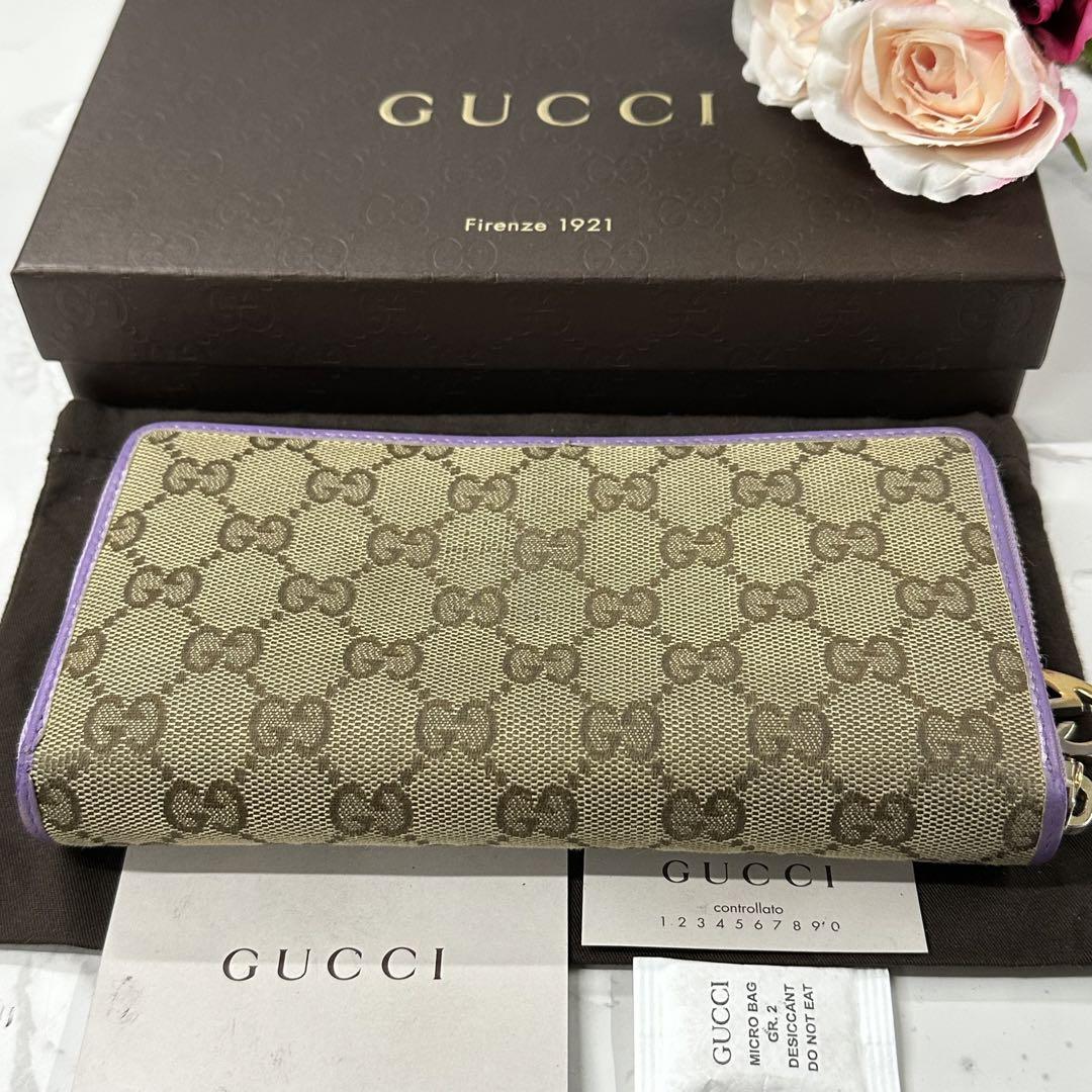 新品同様‼️ グッチ　GUCCI 財布　長財布　GGキャンバス ラウンドファスナー