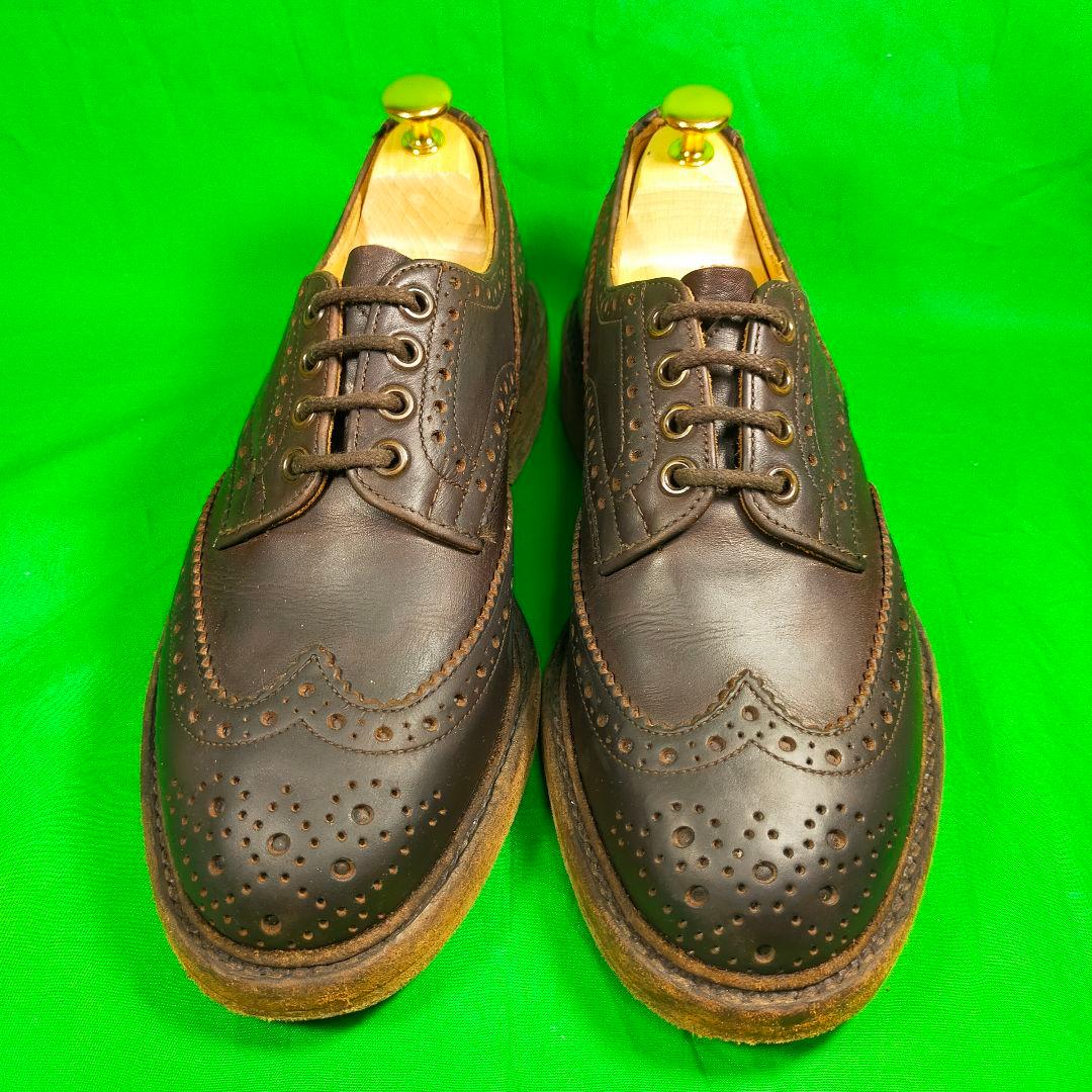 トリッカーズ バートン ウイングチップ フルブローグ オイルドレザー 茶色 トリッカーズ 5ｃｍ