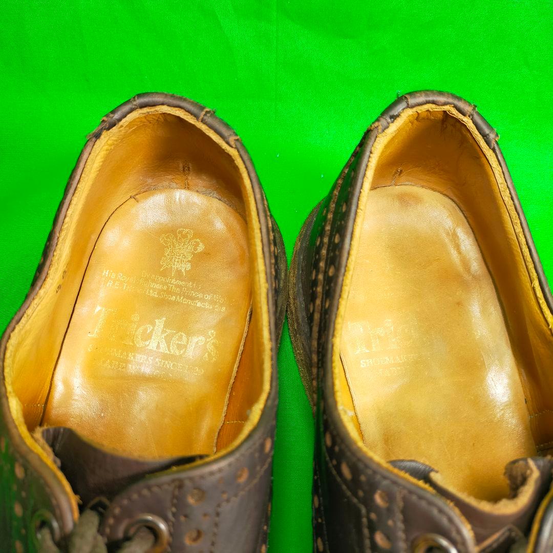 トリッカーズ バートン ウイングチップ フルブローグ オイルドレザー 茶色 トリッカーズ 5ｃｍ