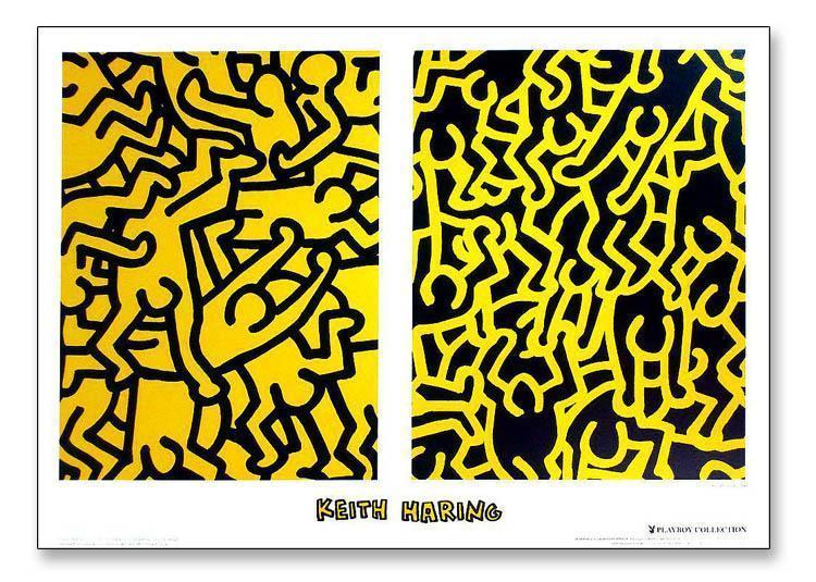 額縁付き] キース・ヘリング「Untitled (be mine), 1987」アート