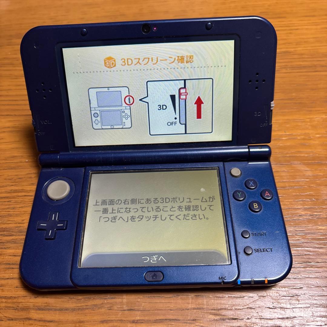 New Nintendo 3DS LL メタリックブルー 充電器付き目立った傷や汚れなし UP786_INFO