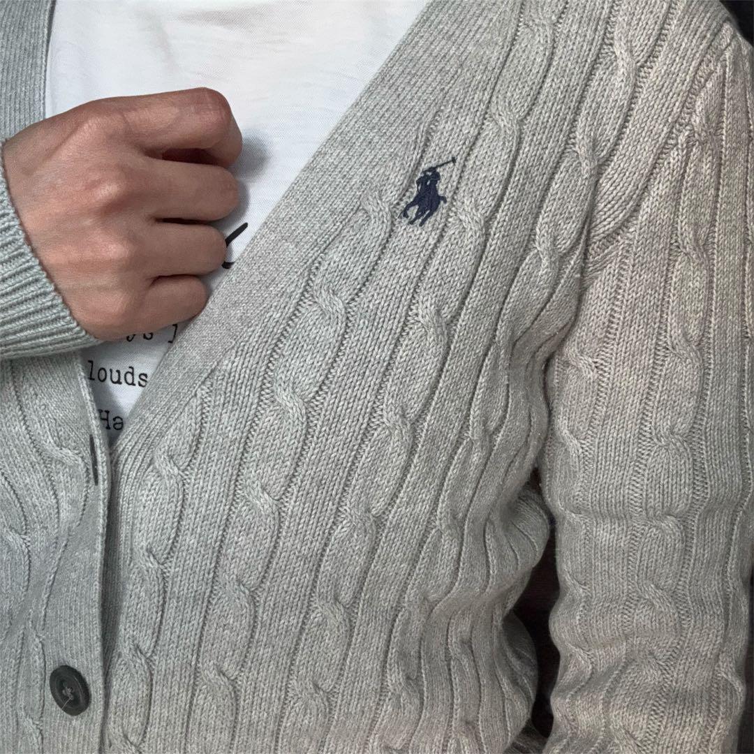 ケーブルカーディガン Vネック