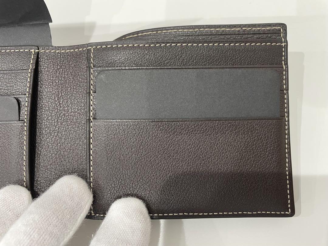 未使用品　カルティエ レザー 二つ折り札入れダークブラウン L174119