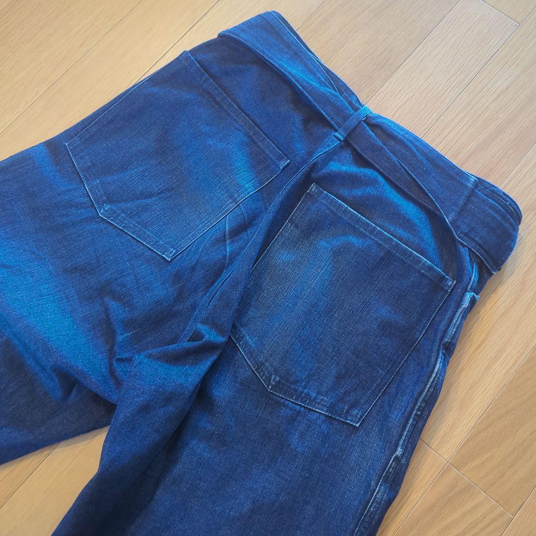 名作★COMOLI コモリ ベルテッドデニムパンツ サイズ1 ベルト付き