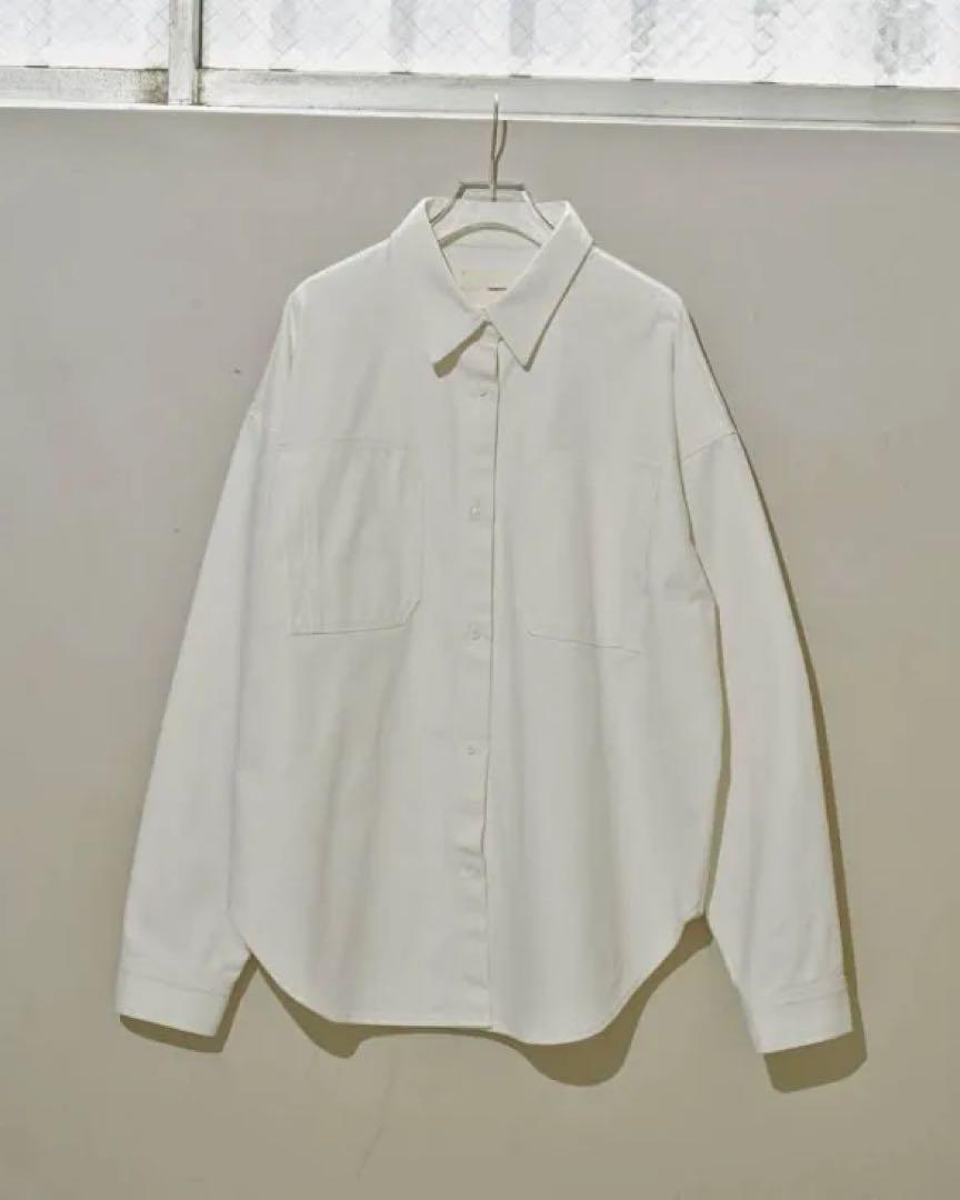 トップス Cottontwill Over Shirts WHT/F todayful