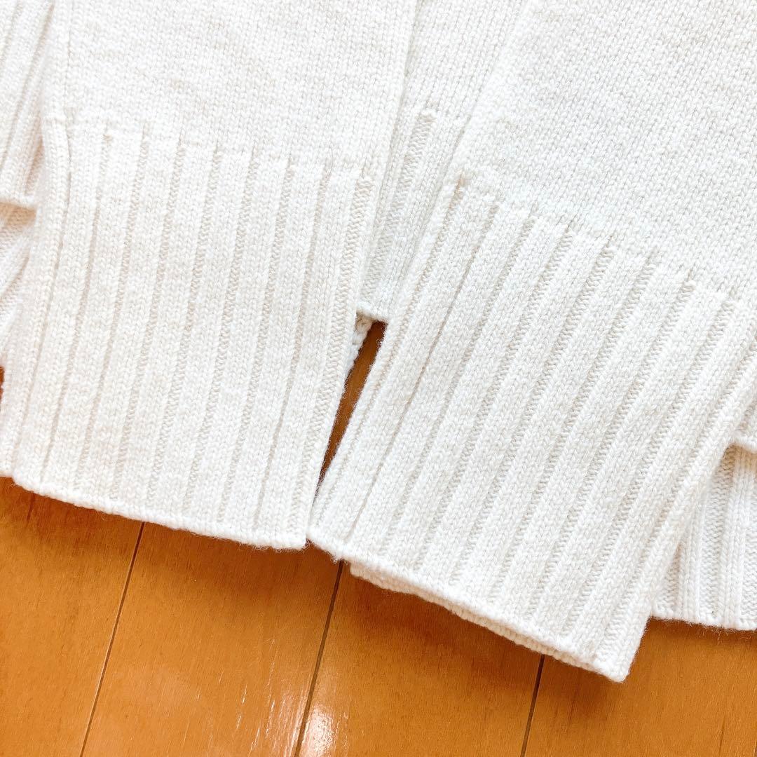 プルミエアロンディスモン ハイネックニットプルオーバー アイボリー カシミヤ混