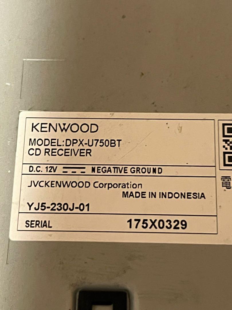 ケンウッド　DPX-U750BT CDプレイヤー　USB Bluetooth