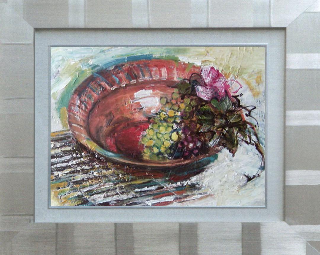 メルカリ 絵画　絵　 額付 (白色) 油絵　F4-110502　静物（フルーツ） 絵画 インテリア 油絵 F4-110502 静物 フルーツ - メルカリ
