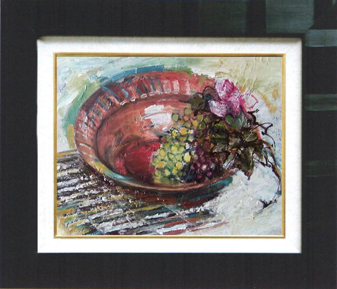 メルカリ 絵画　絵　 額付 (白色) 油絵　F4-110502　静物（フルーツ） 絵画 インテリア 油絵 F4-110502 静物 フルーツ - メルカリ