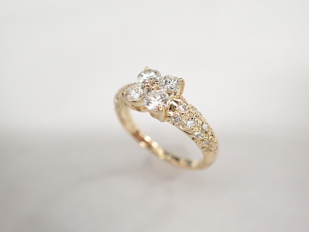 11/美品 田崎真珠 タサキ K18 ダイヤ計0.64ct リング 指輪