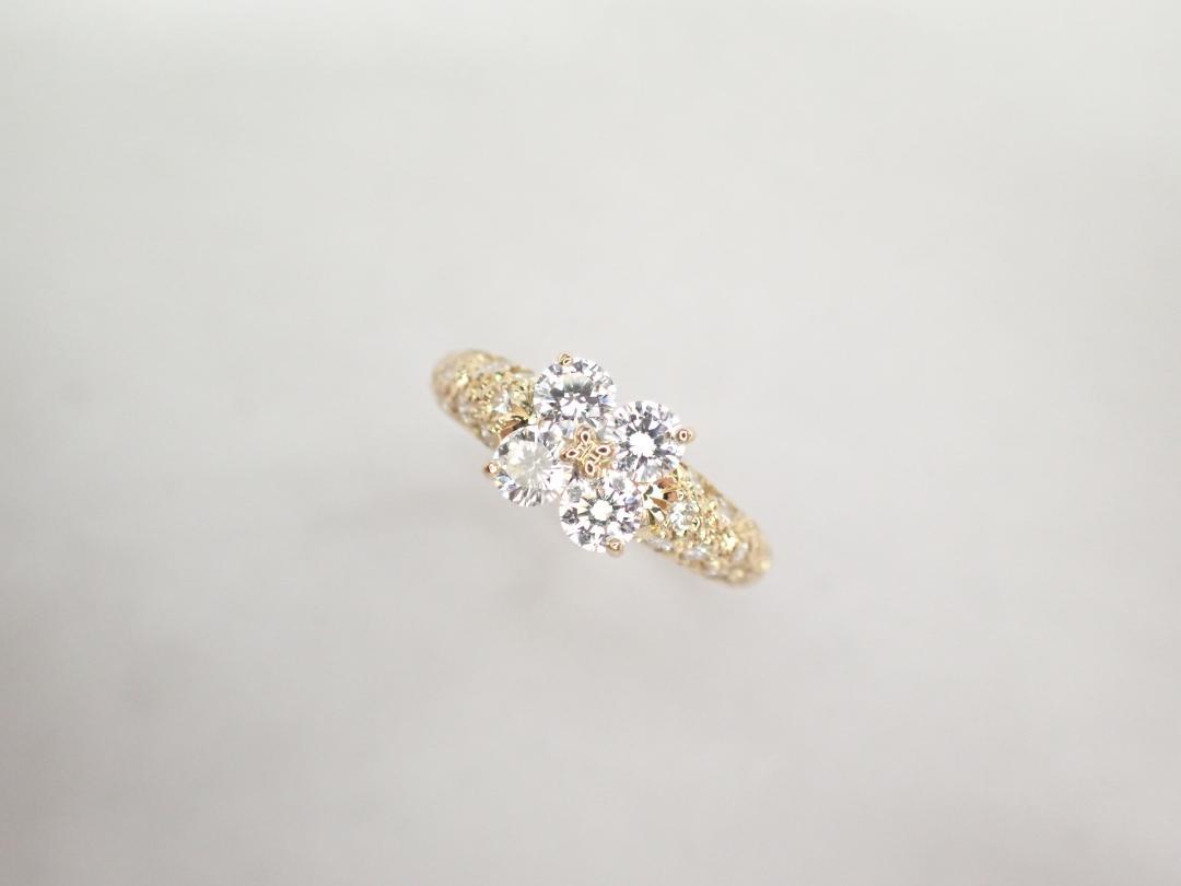 11/美品 田崎真珠 タサキ K18 ダイヤ計0.64ct リング 指輪