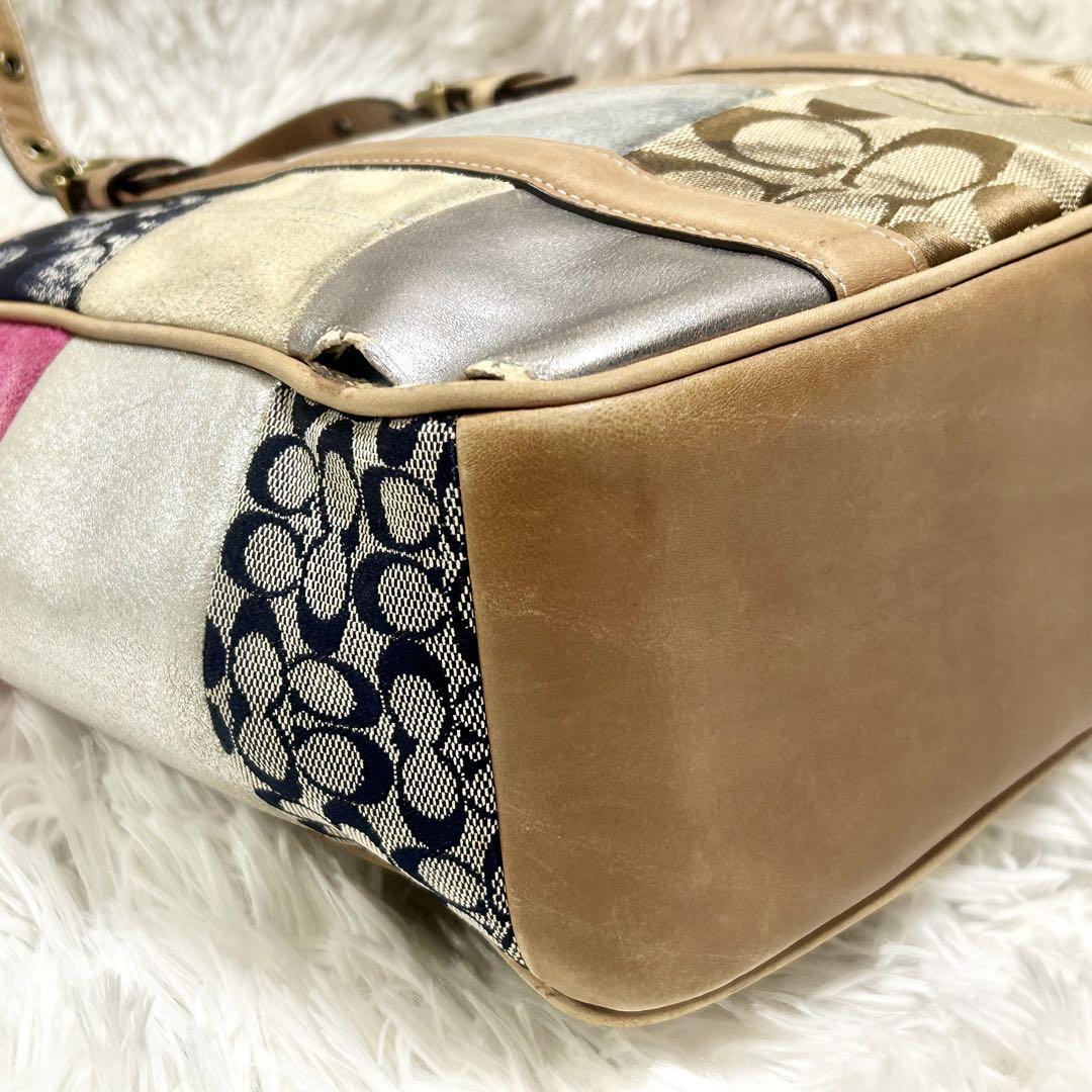 【希少✨】COACH シグネチャー トートバッグ パッチワーク ターンロック COACH コーチ トートバッグ パッチワーク ターンロック