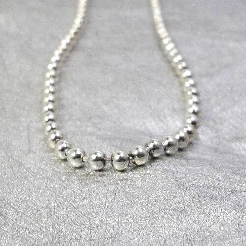未使用!3mm50cm シルバー925製(銀無垢)ボールチェーンネックレス 未使用!3mm50cm シルバー925製(銀無垢)ボールチェーンネックレス