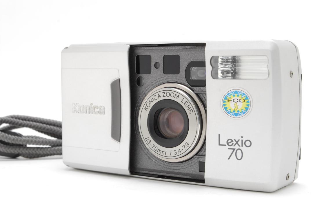 【完動品】Konica Lexio70 コニカ　純正ケース付き　動作確認済み Konica フィルムカメラ Lexio70 黒 純正リモコン/ケース付き