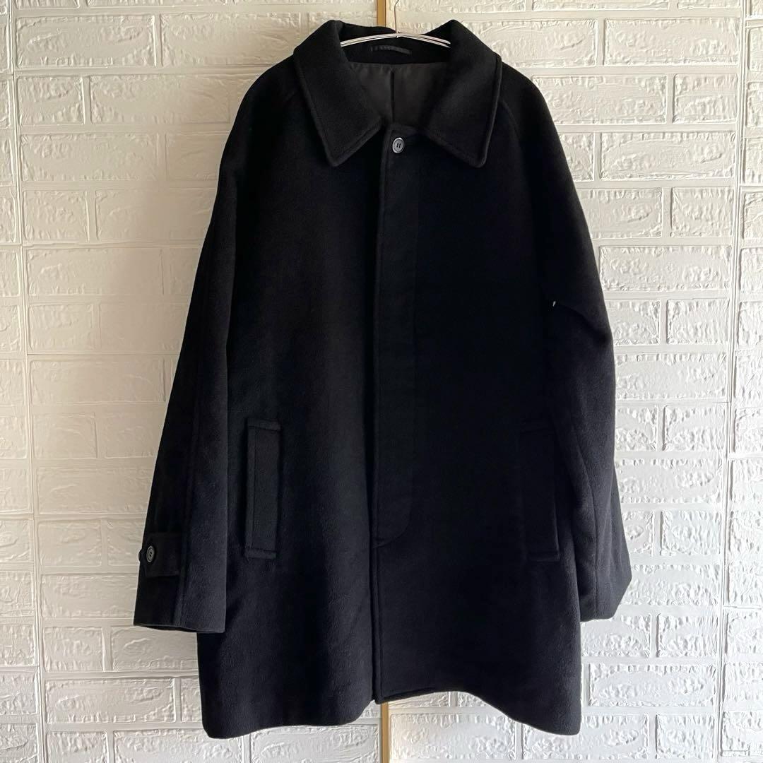 VIVRECLUB ステンカラーコート LL ウール アンゴラ カシミヤ 黒
