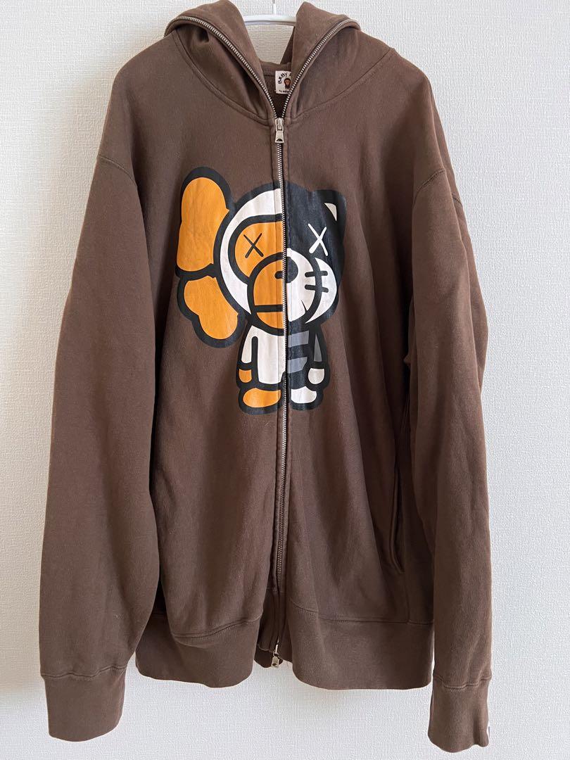 A BATHING APE BAPE KAWS  長袖フルジップパーカー