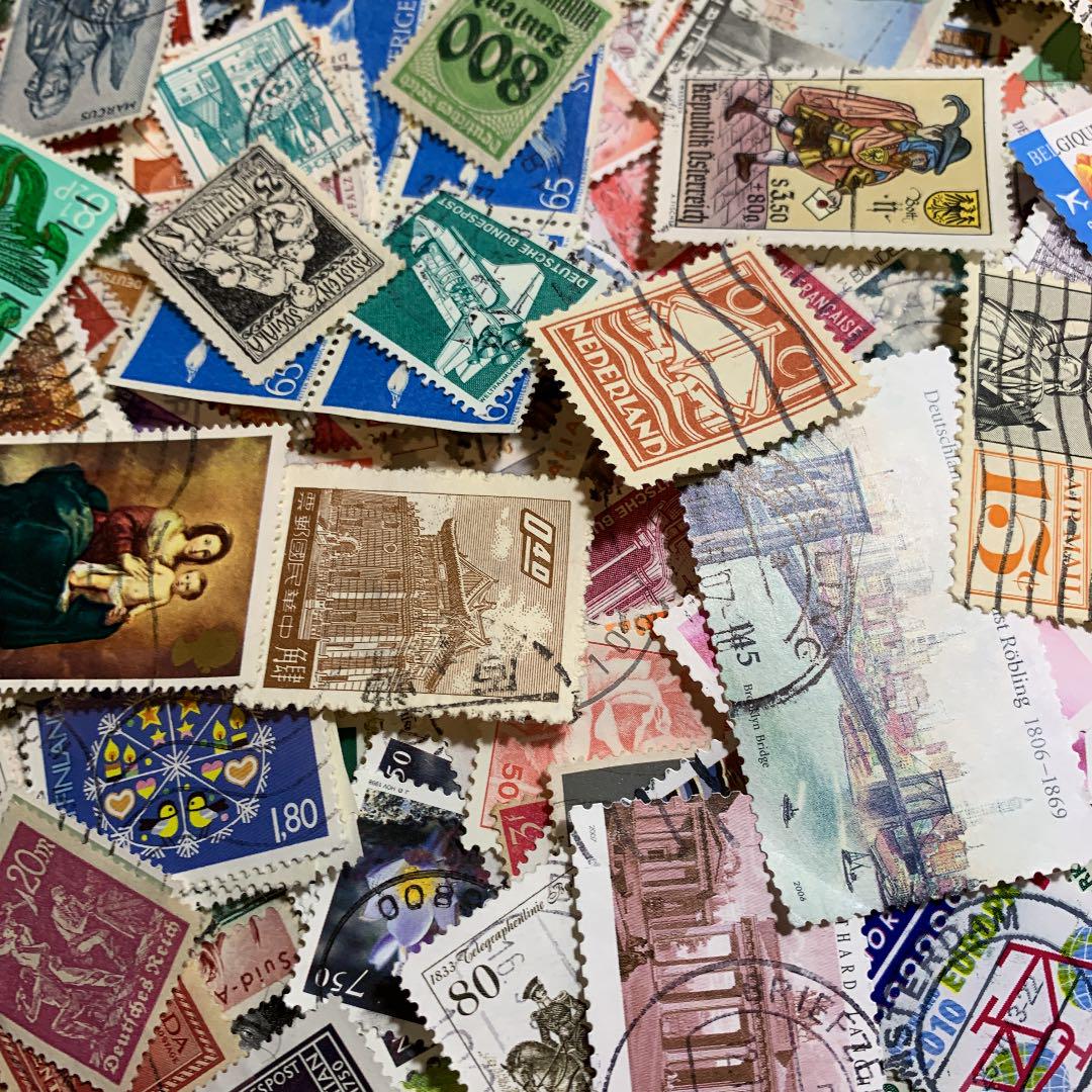 世界の使用済み切手1000枚以上まとめてどうぞっ