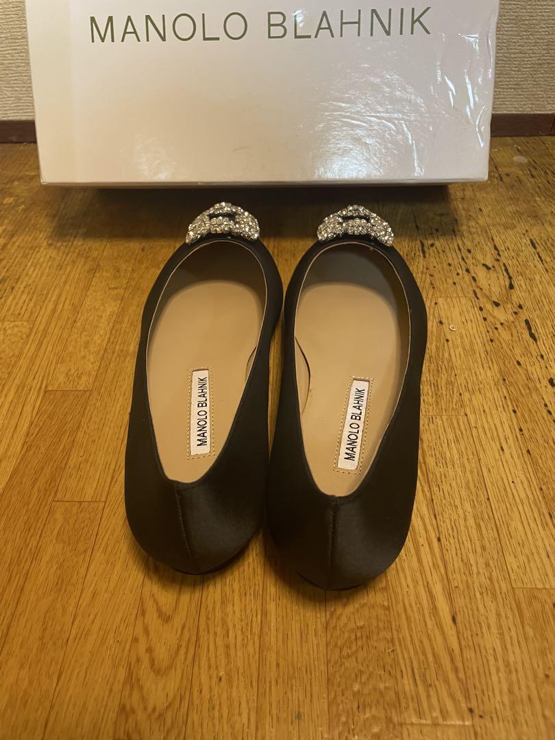 MANOLO BLAHNIK ブラックフラットシューズ39新品
