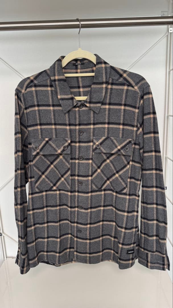 DENHAM 長袖ネルシャツ グレー系チェックM・DENHAM