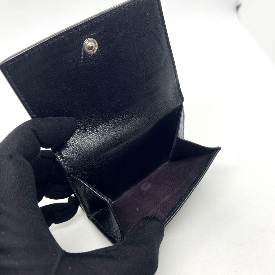 バレンシアガ 三つ折り財布 クロコ型押し エブリデイ レザー ロゴ