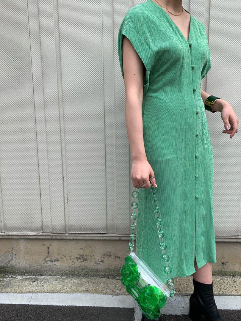 mame Melange Stripe V-Neck Dress - メルカリ
