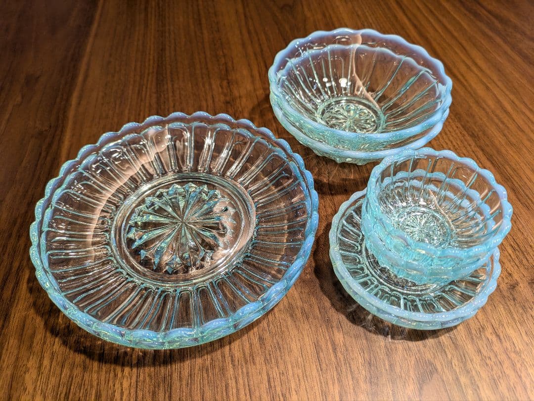 廣田硝子 雪の花 ピンク・ブルー8個セット 廣田硝子 雪の華 ブルー 8点セット 廣田硝子 雪の花 ピンク・ブルー