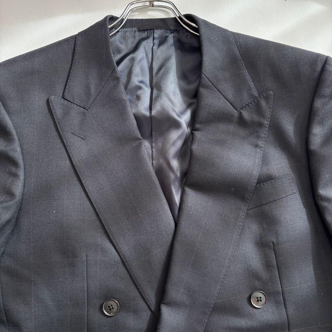 良品 バーバリーロンドン ダブル スーツ セットアップ L チェック柄 良品 バーバリーロンドン ダブル スーツ セットアップ L チェック柄