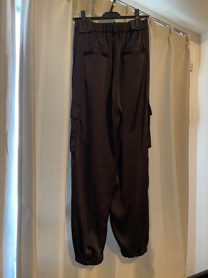 crewre マットサテンカーゴパンツ black 1