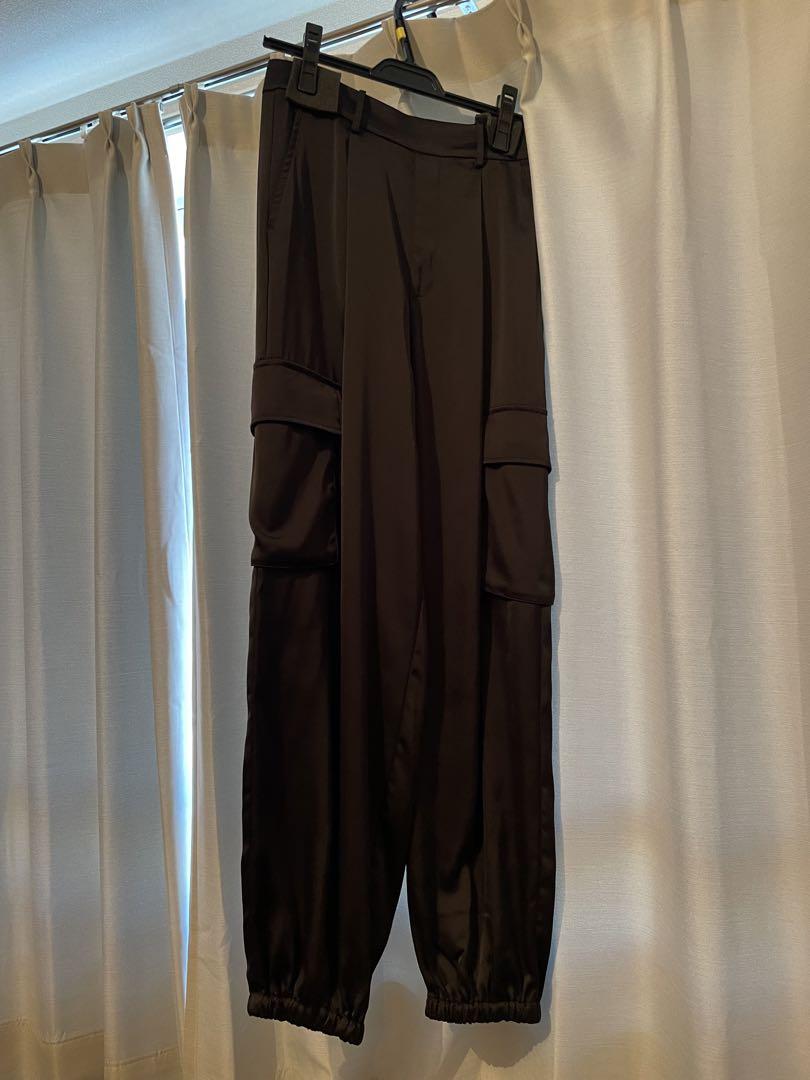 crewre マットサテンカーゴパンツ black 1