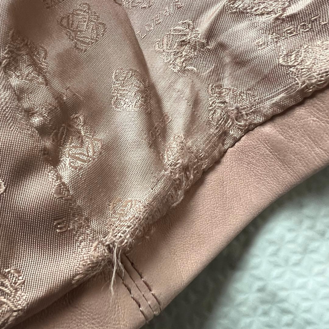 ロエベ レザージャケット ピンク アナグラム レディース 38 ビンテージ