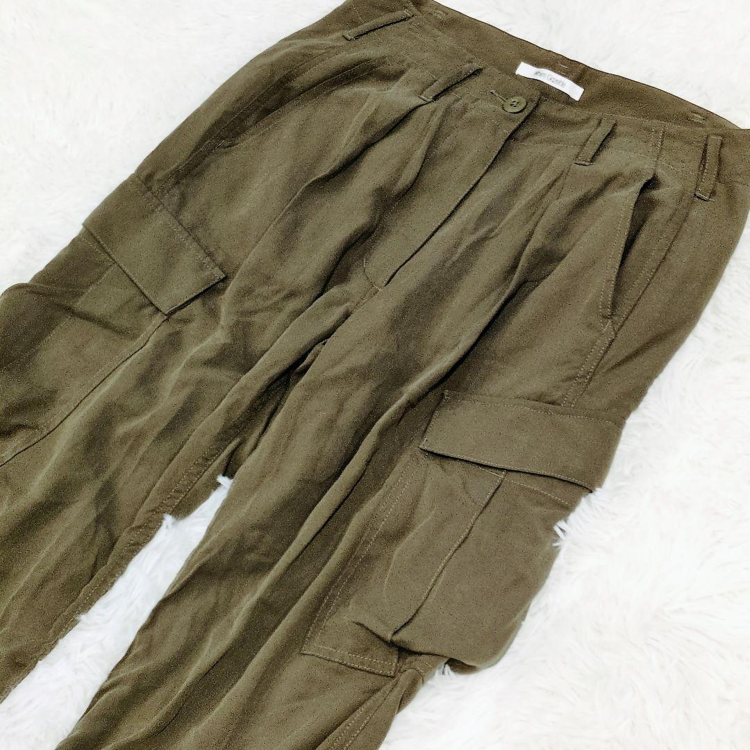 2024SS 完売品✨ウィムガゼット バックサテンカーゴパンツ グリーン 2024SS 完売品✨ウィムガゼット バックサテンカーゴパンツ