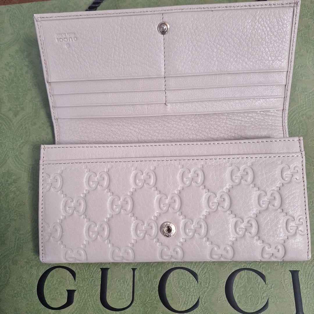 本日限定大幅お値下げ！GUCCI シマ　GGパターン 長財布 アイボリー