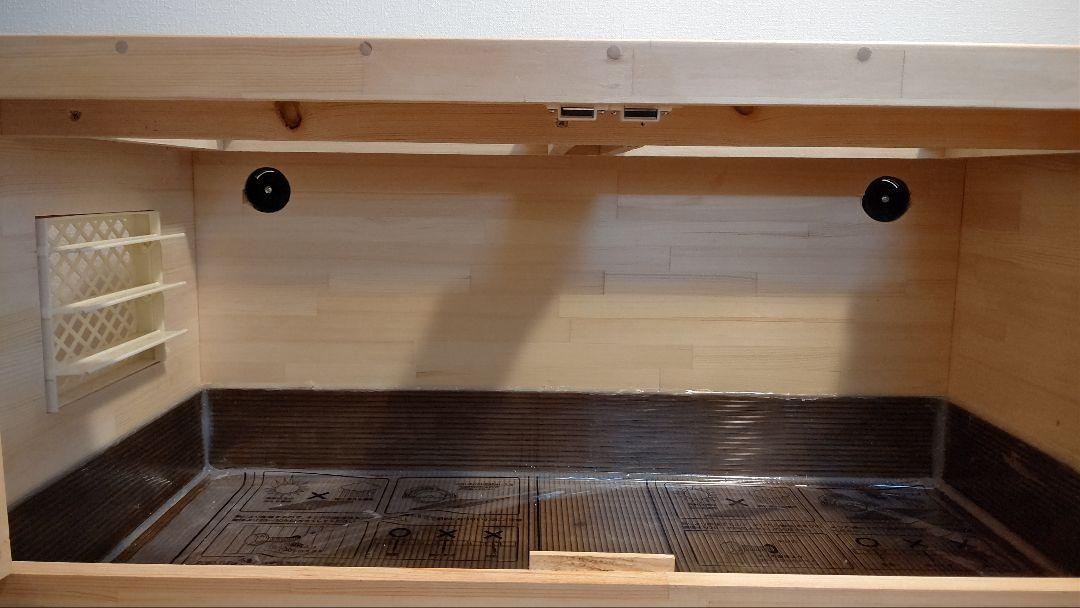爬虫類小動物木製ケージ90×45×45赤松集成材18ミリ使用蜜蝋オイル仕上げ