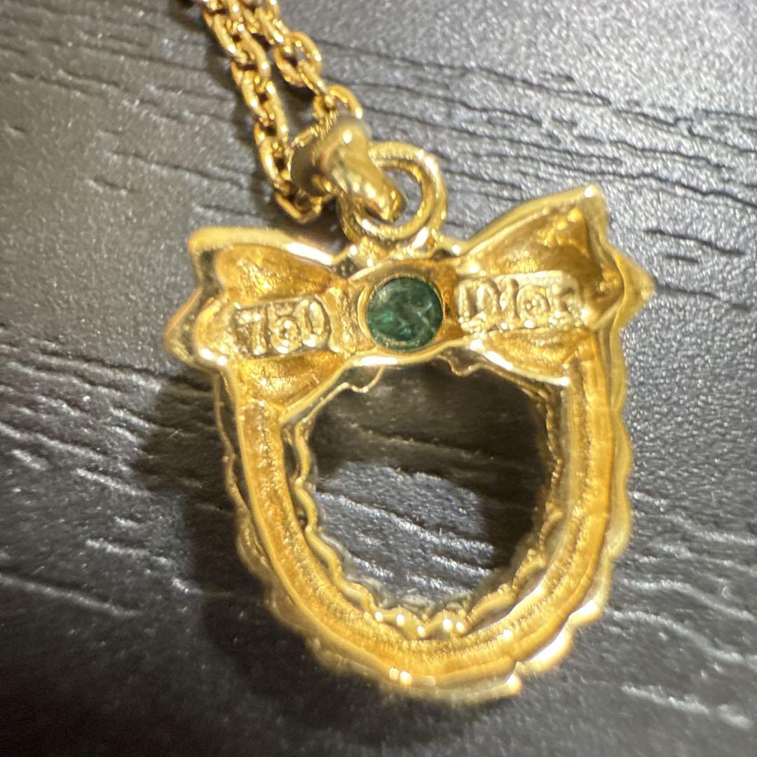 Christian Dior K18 750YGデザインネックレス3.2g 美品